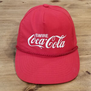 Vintage Coca-Cola Hat Strap Back Rope 80s 90s One Size Adjustable Swire